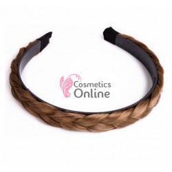 Bentita pentru par impletita spic din fibra sintetica lata BST003 Saten Mediu